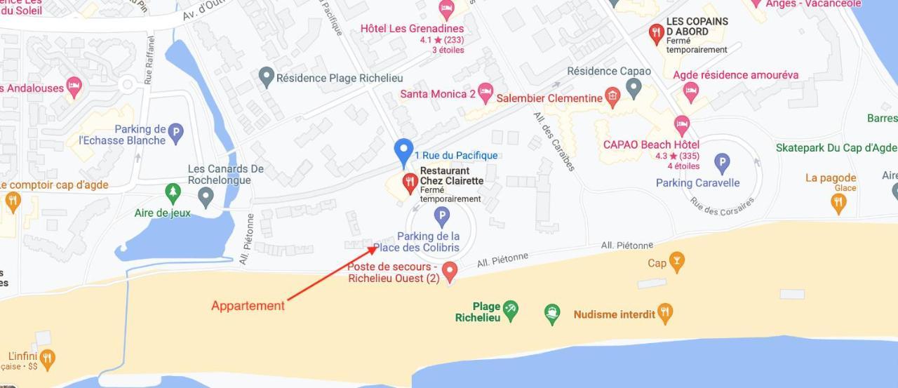 Les Maisons Sur La Plage, T2 Les Pieds Dans L'Eau Agde Buitenkant foto